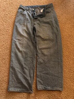 Men's Light Wash Casual Baggy Wide-Leg Pants